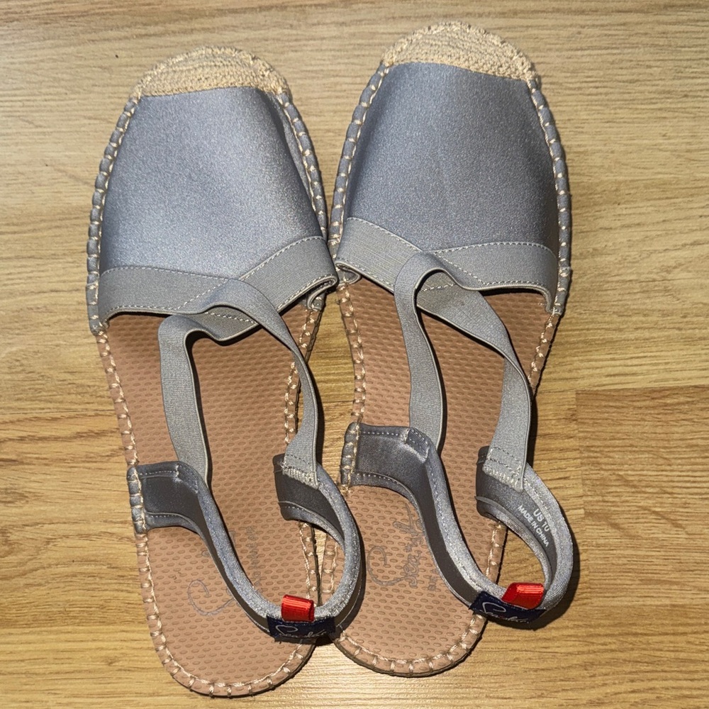 Sea Star women’s size 10 Gray Espadrille Sandals  Mariner Seafarer Slingback